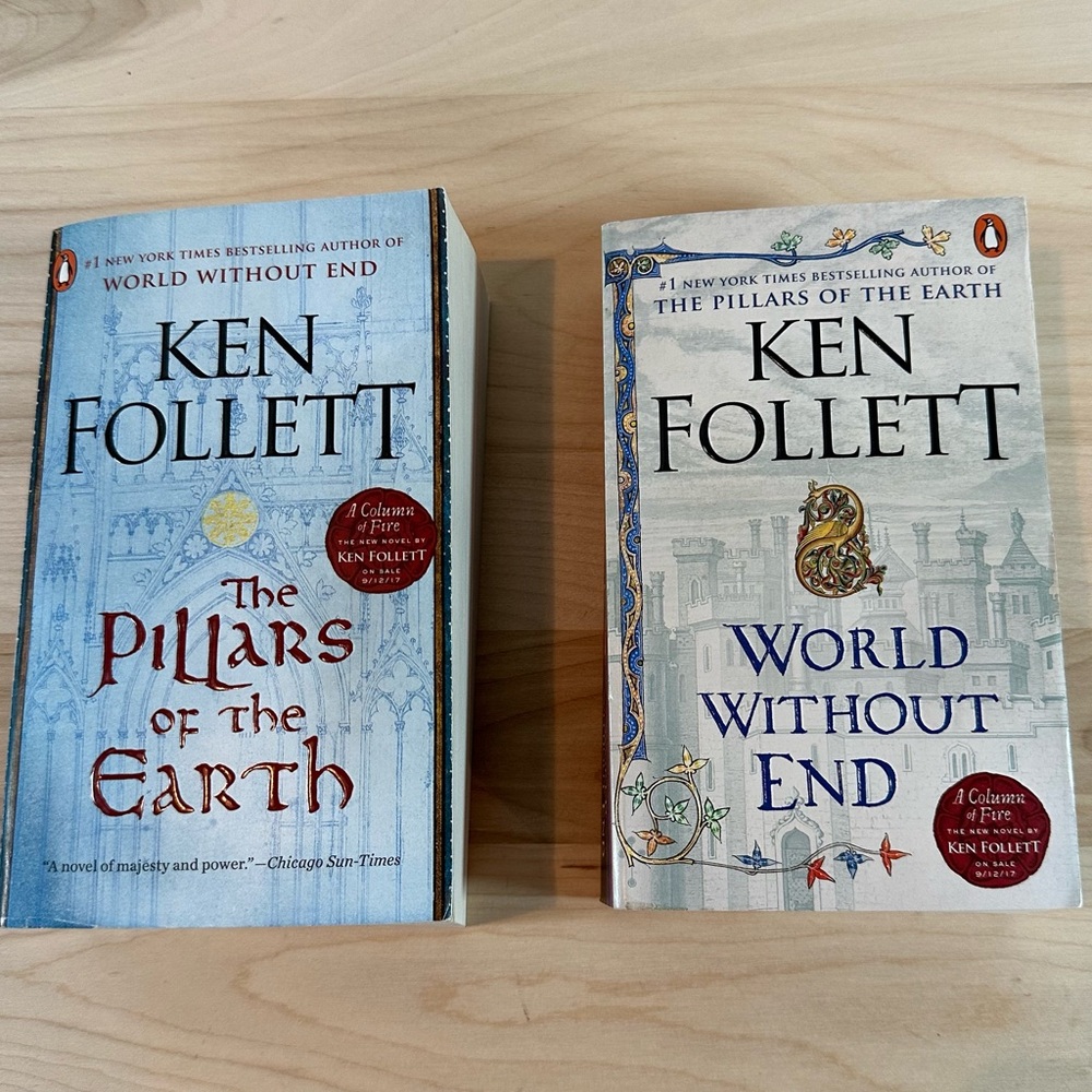 Ken Follett The Pillars of the Earth and World Without End Paperback GUC